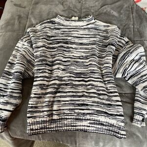 Nine West black and white strip sweater